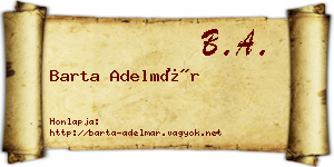 Barta Adelmár névjegykártya